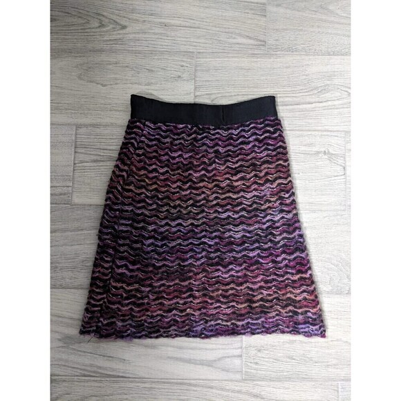 Anthropologie Knitted Knotted Skirt Violet Wool Mohair Knit Size Small - Picture 2 of 7